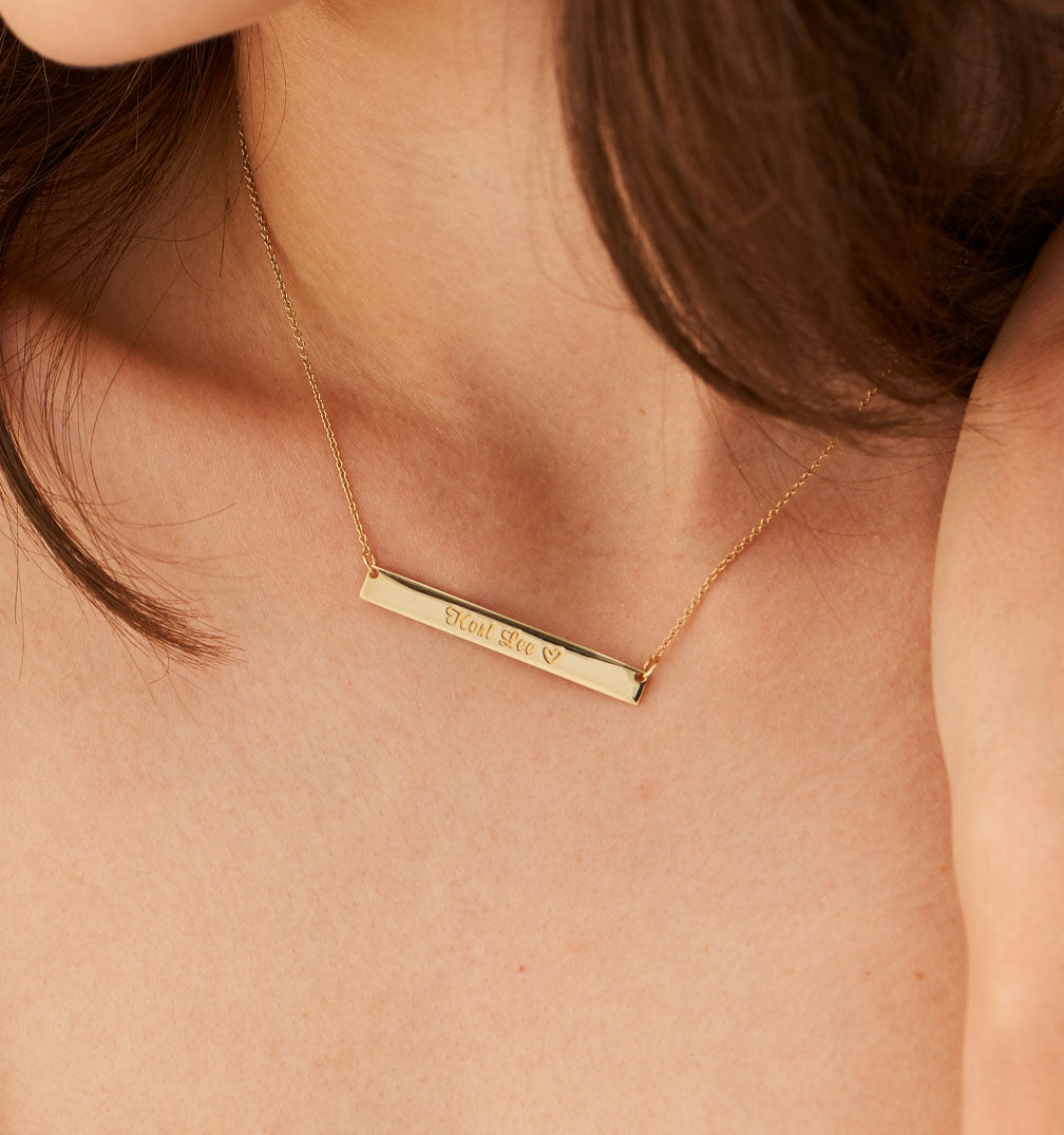 Engraved Bar Necklace