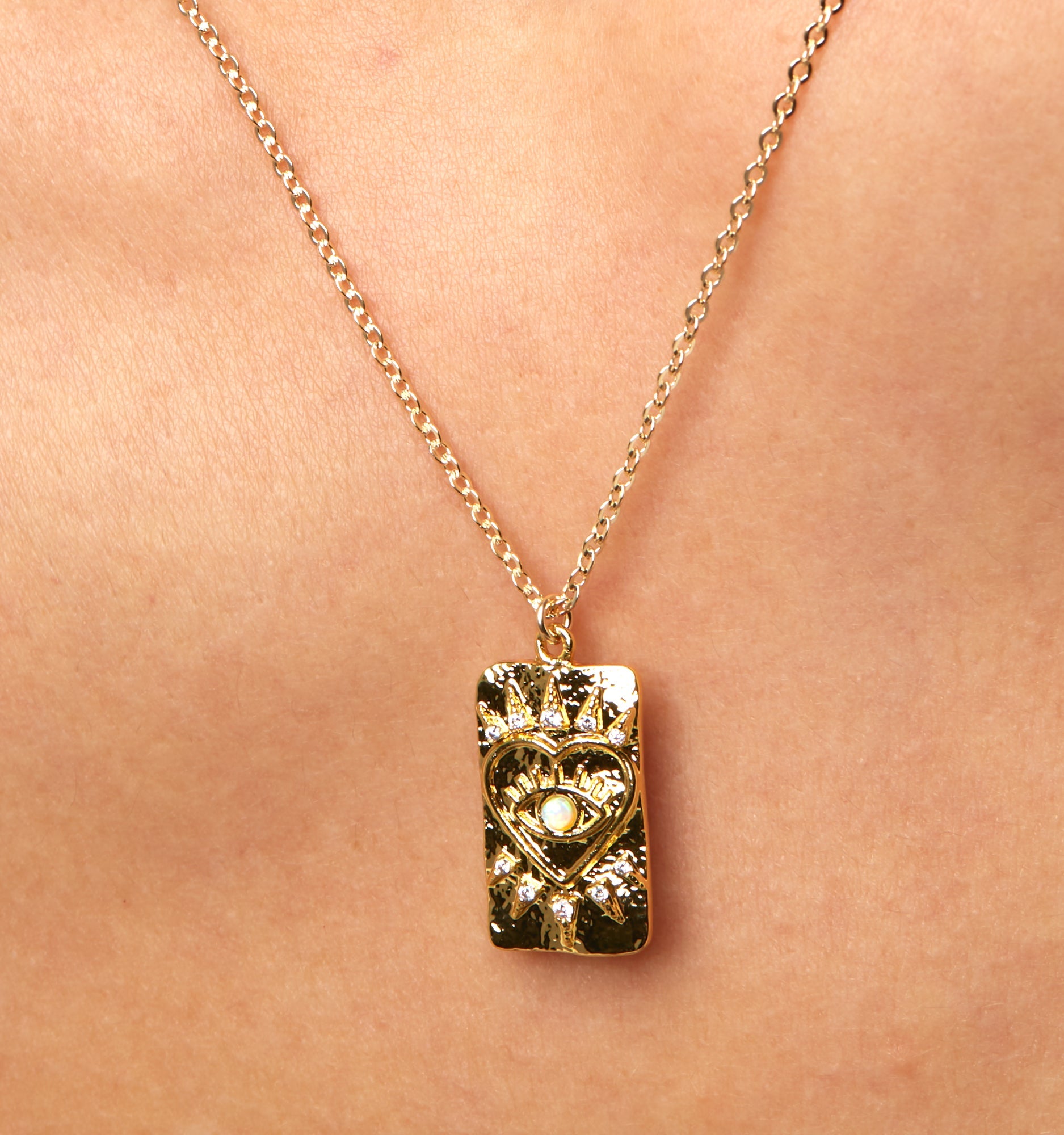 Tarot Card Evil Eye Necklace