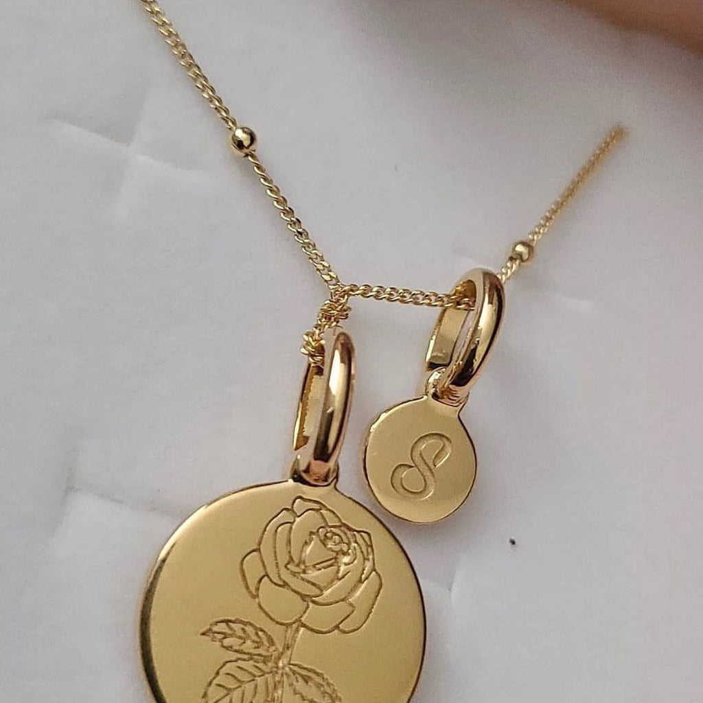 Cherry Blossom Initial Necklace - March Flower