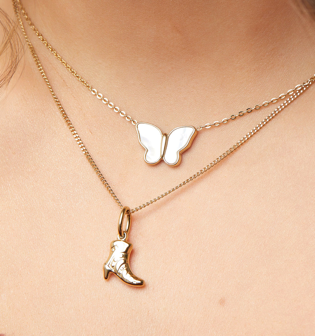 Mother of Pearl Butterfly Necklace
