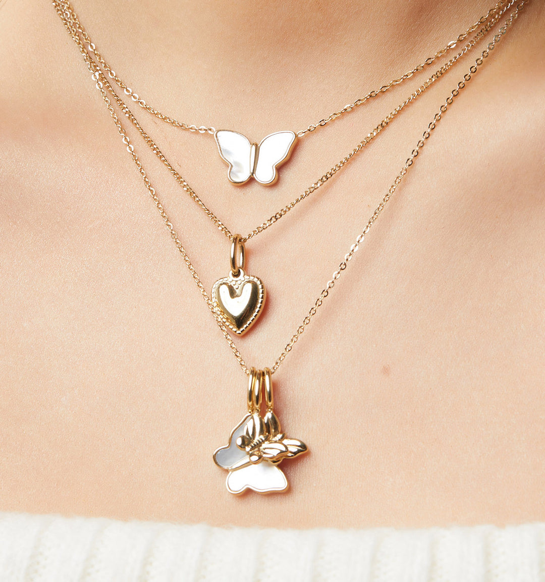 Mother of Pearl Butterfly Necklace