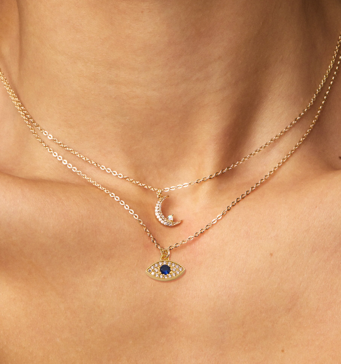 Gold Evil Eye Necklace