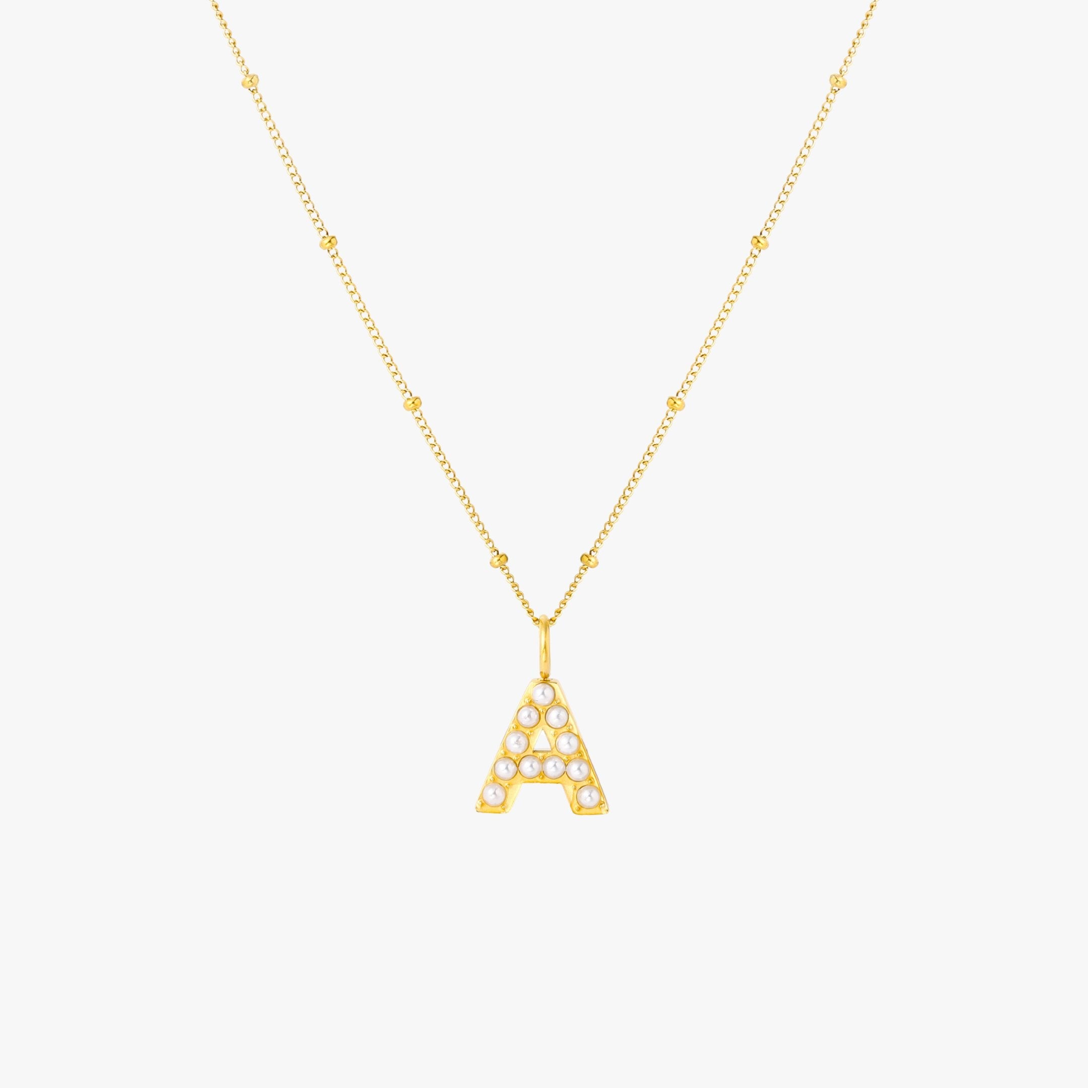 A Pearl Initial Necklace