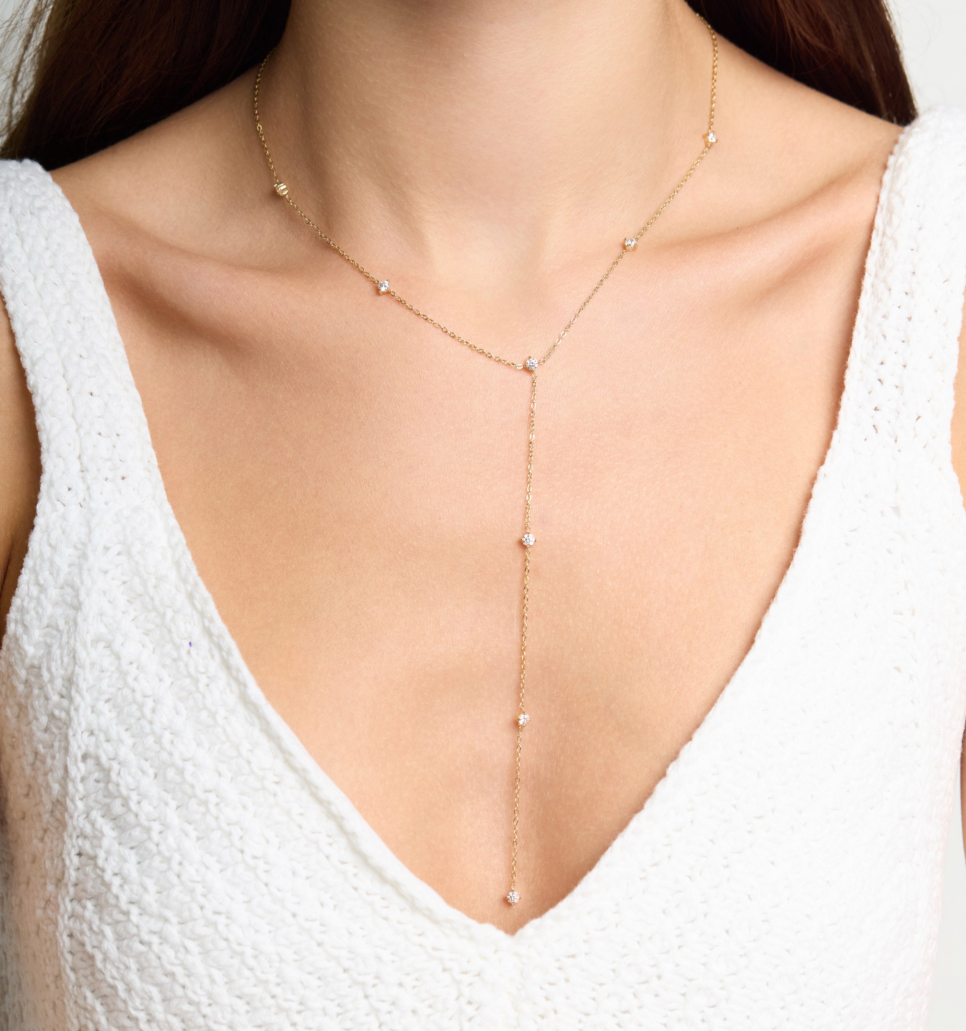 Eternity Drop Y Lariat Necklace