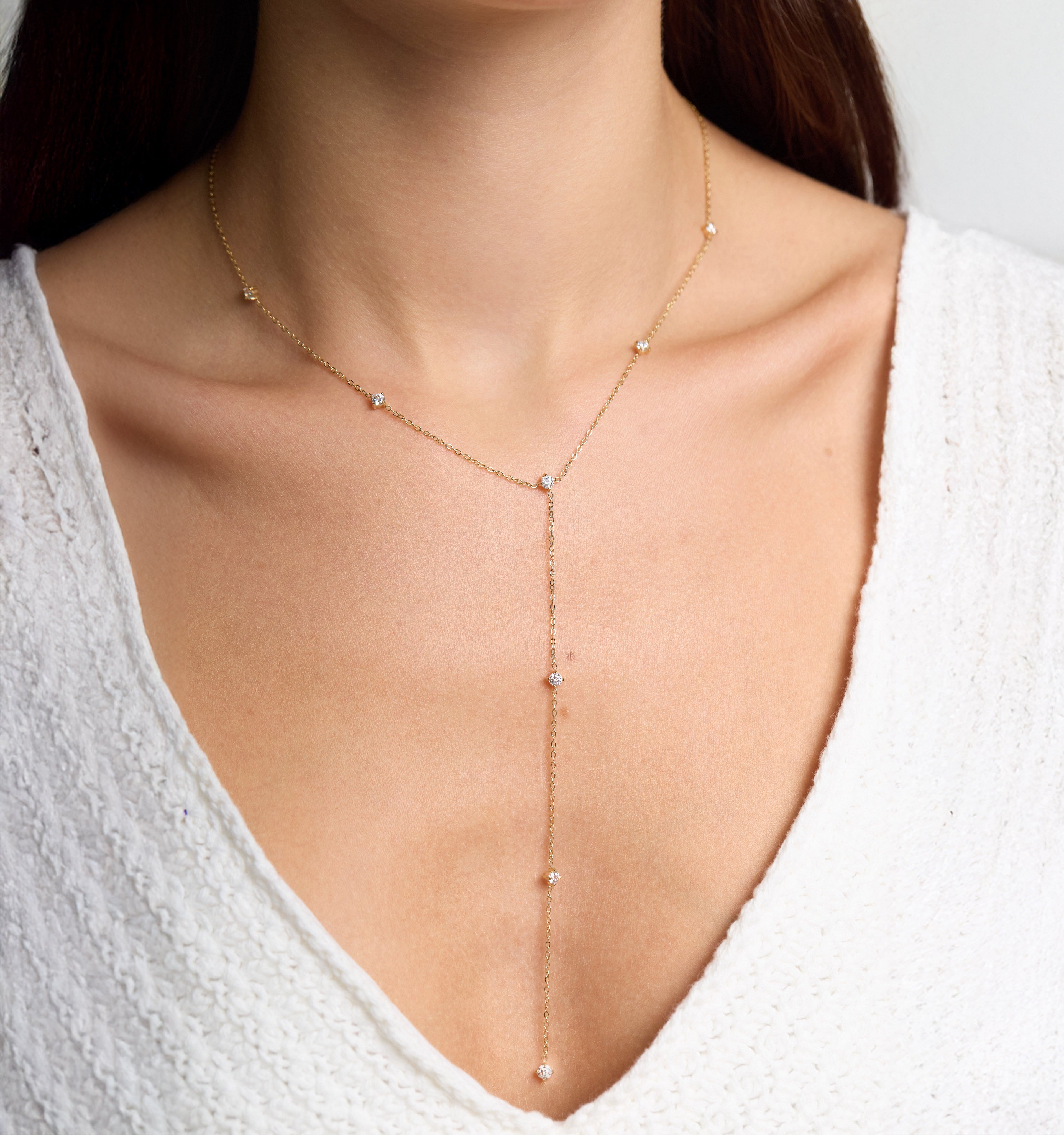 Eternity Drop Y Lariat Necklace