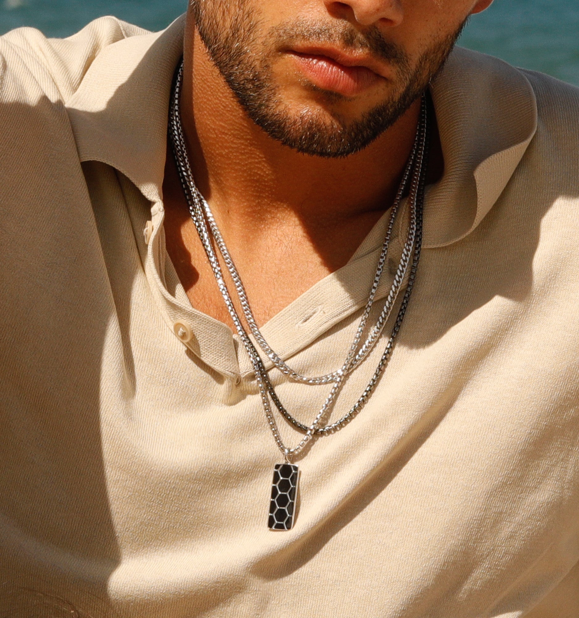 Box Chain Necklace in Sterling Silver