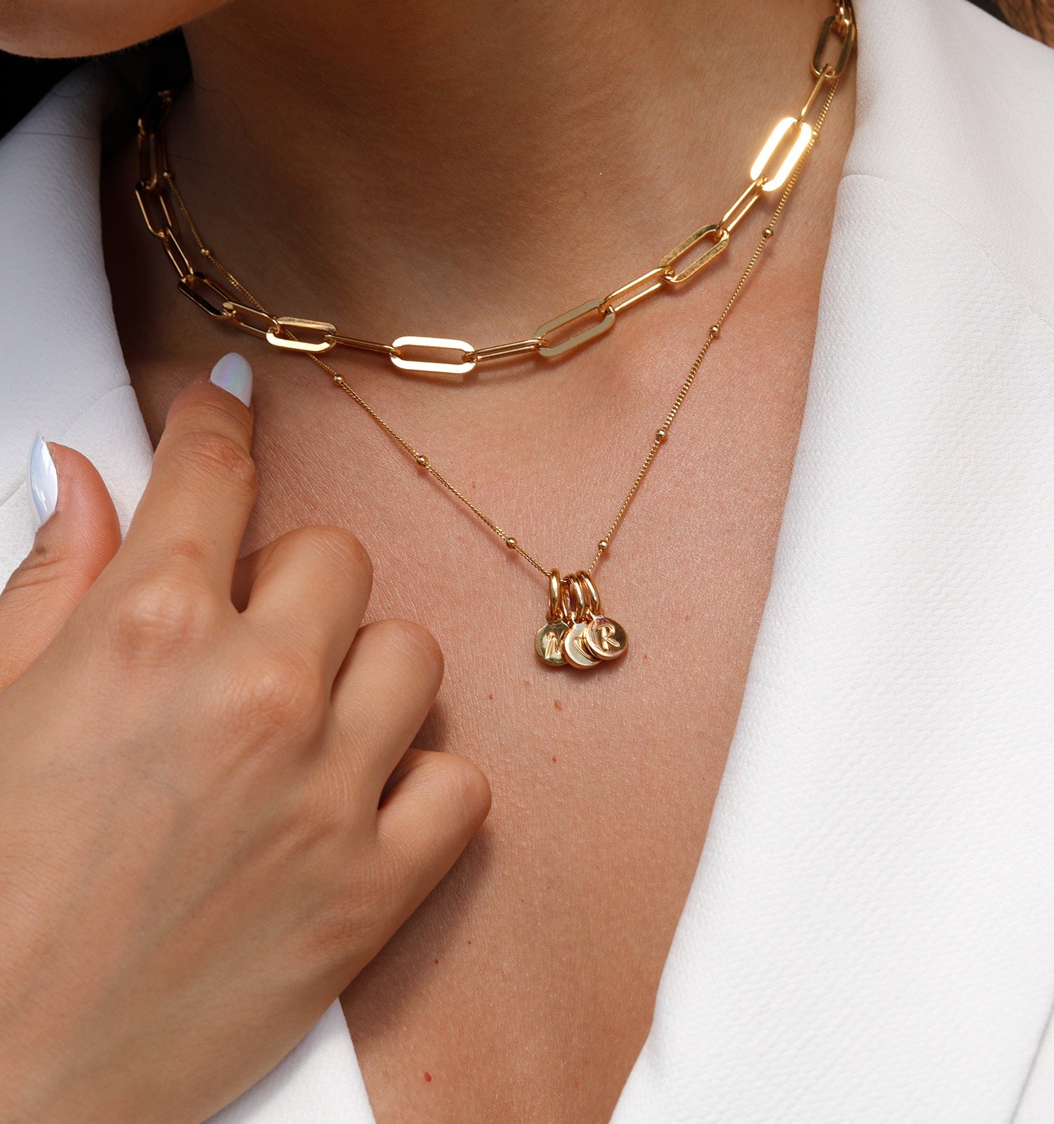 Triple Initials Necklace