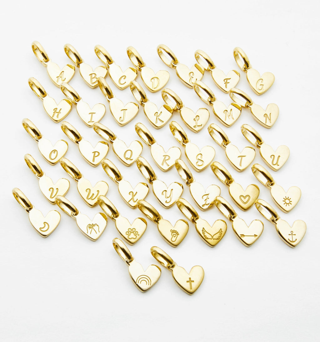 Checker Heart Initial Necklace