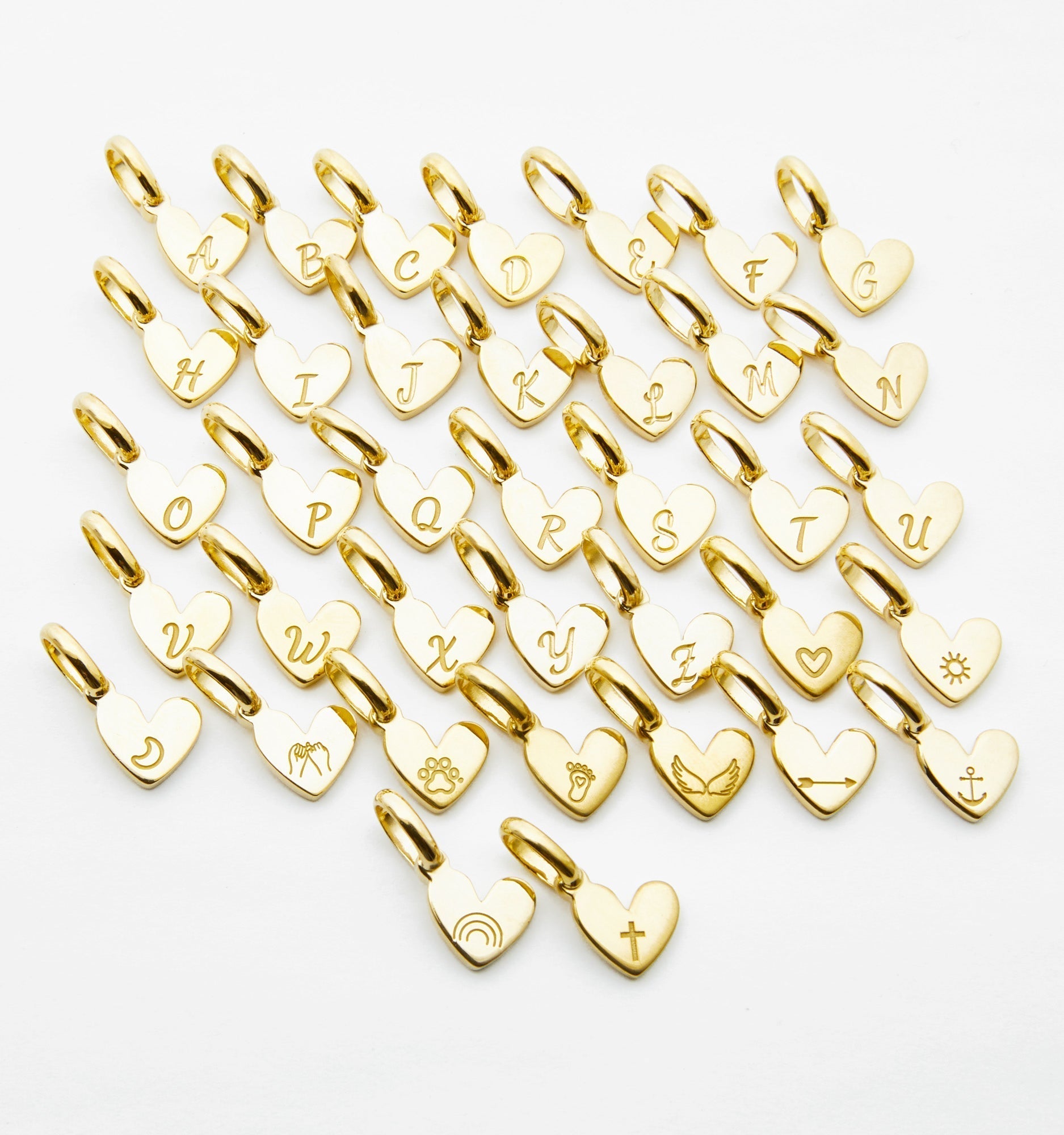 Checker Heart Initial Necklace