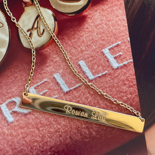 Engraved Bar Necklace