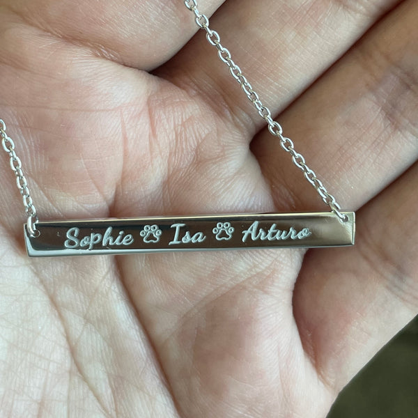 Engraved Bar Necklace