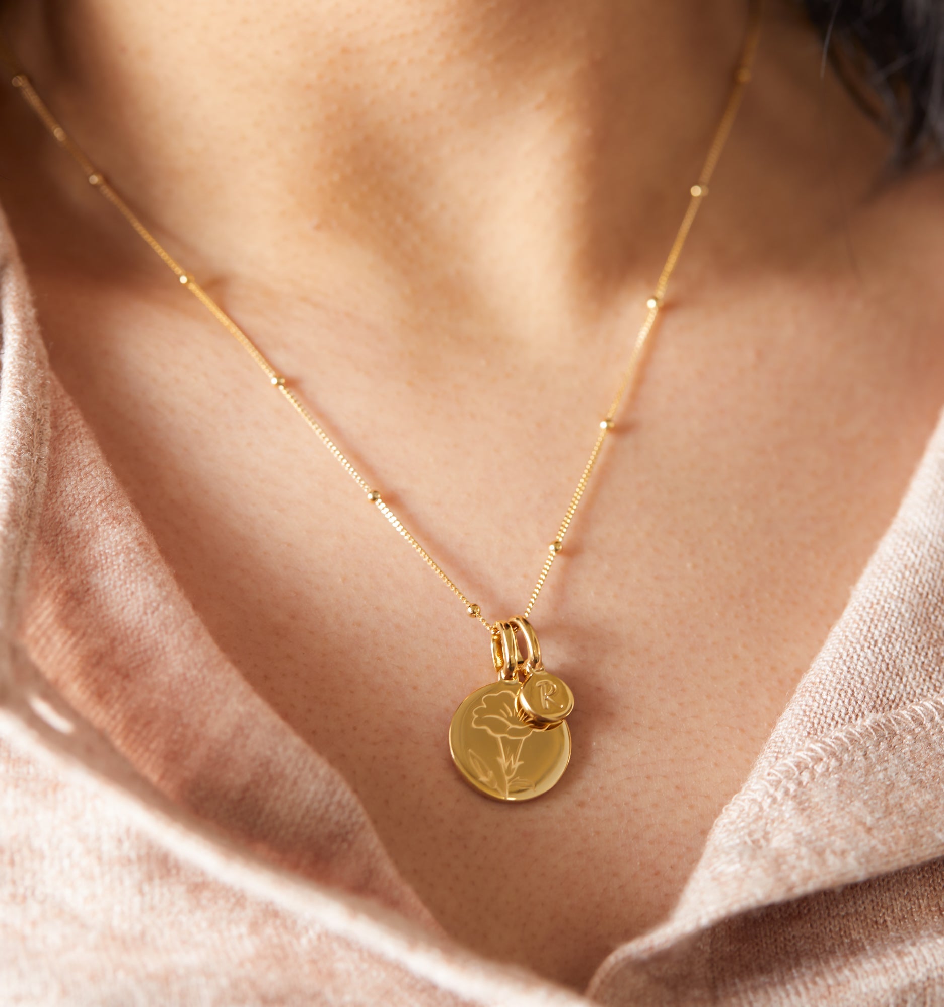 Dainty Morning Glory Necklace - September Flower