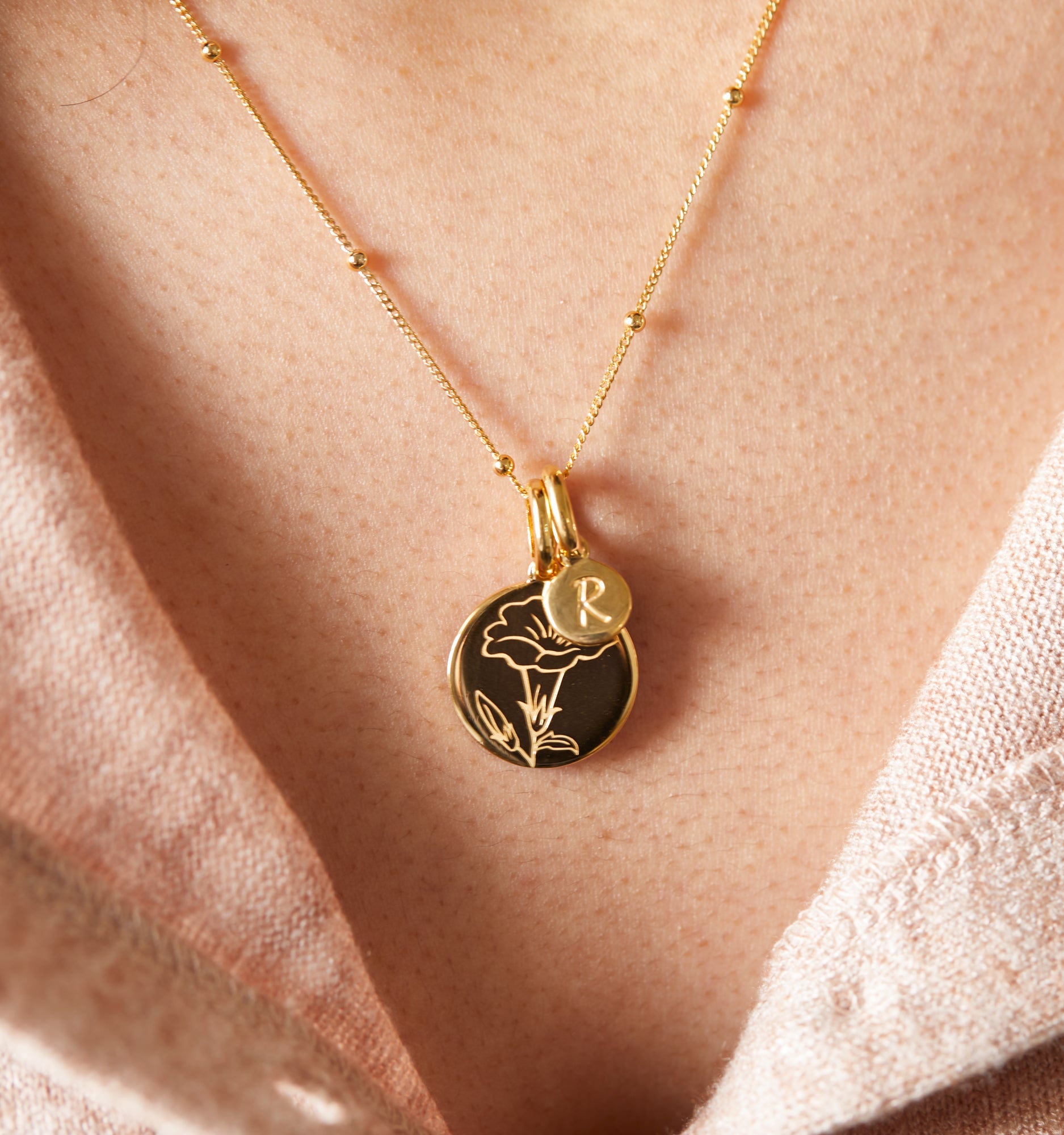 Dainty Morning Glory Necklace - September Flower