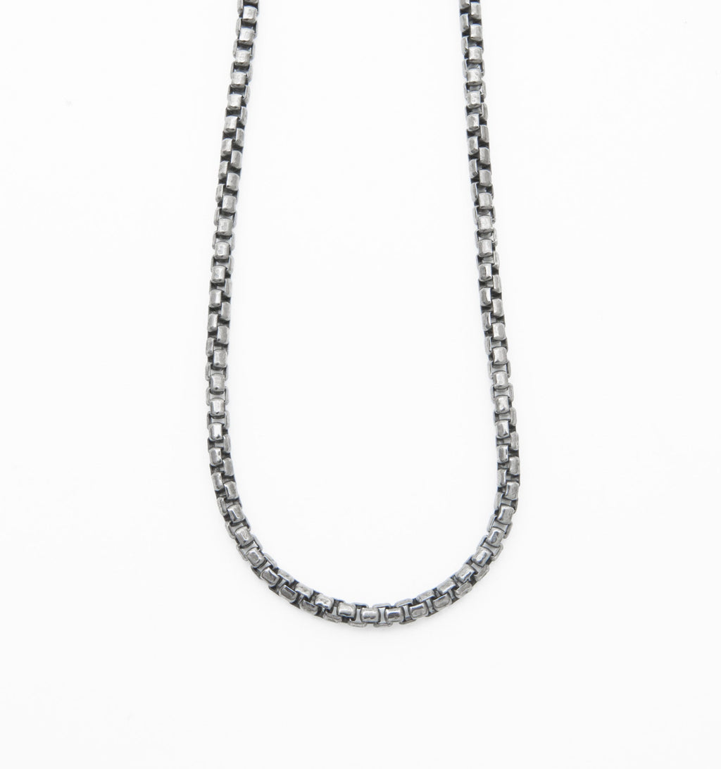 Box Chain Necklace in Black Rhodium