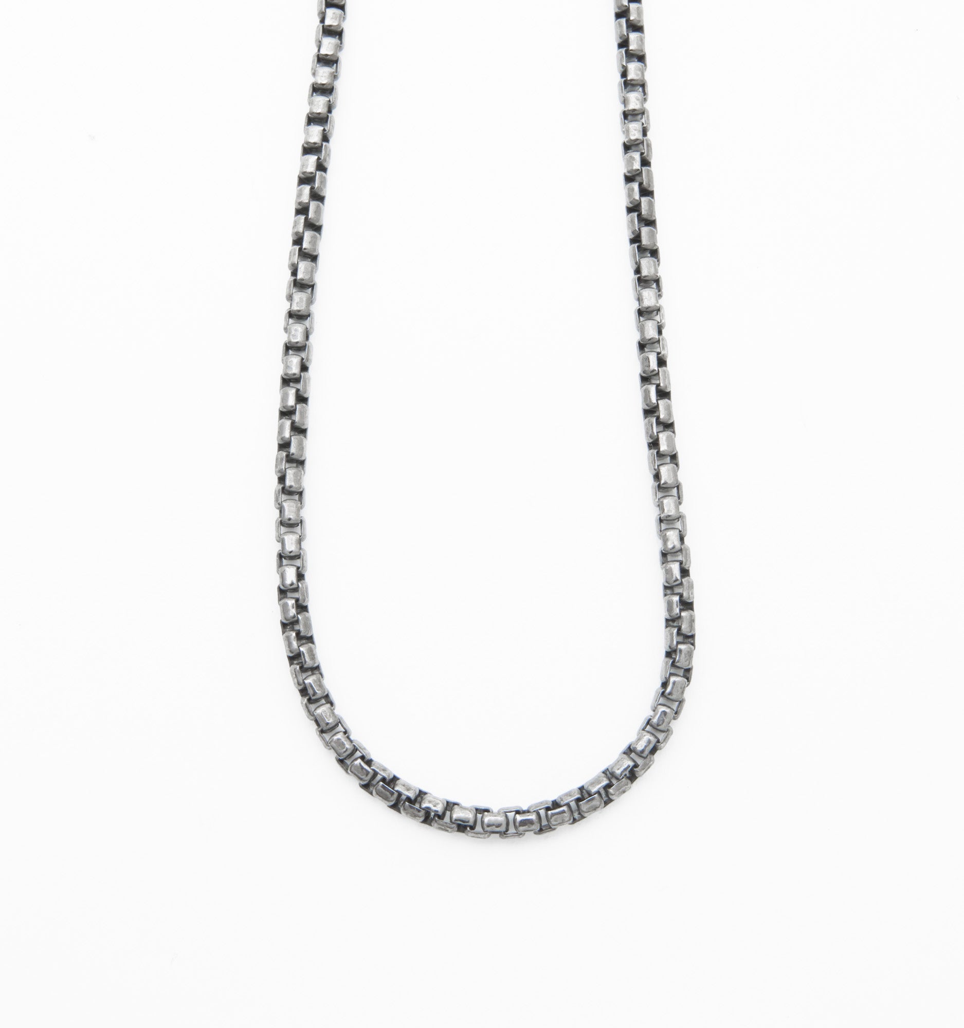 Box Chain Necklace in Black Rhodium