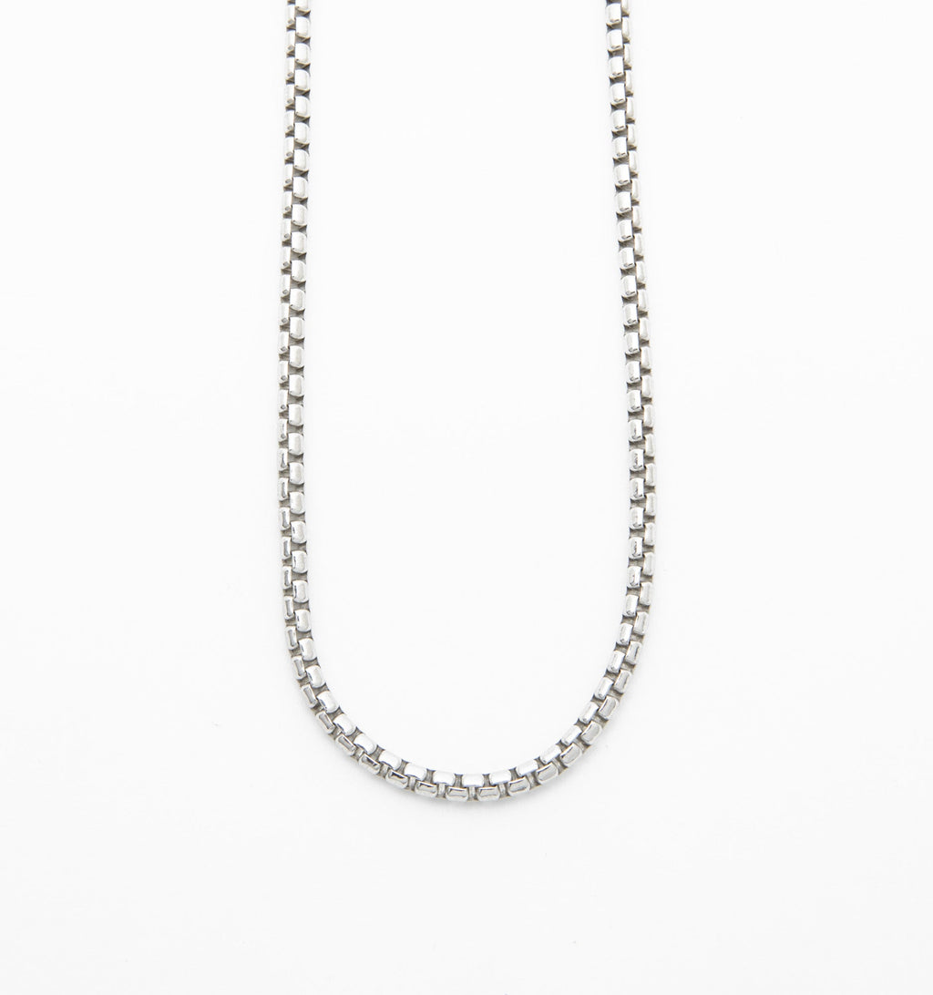 Box Chain Necklace in Sterling Silver
