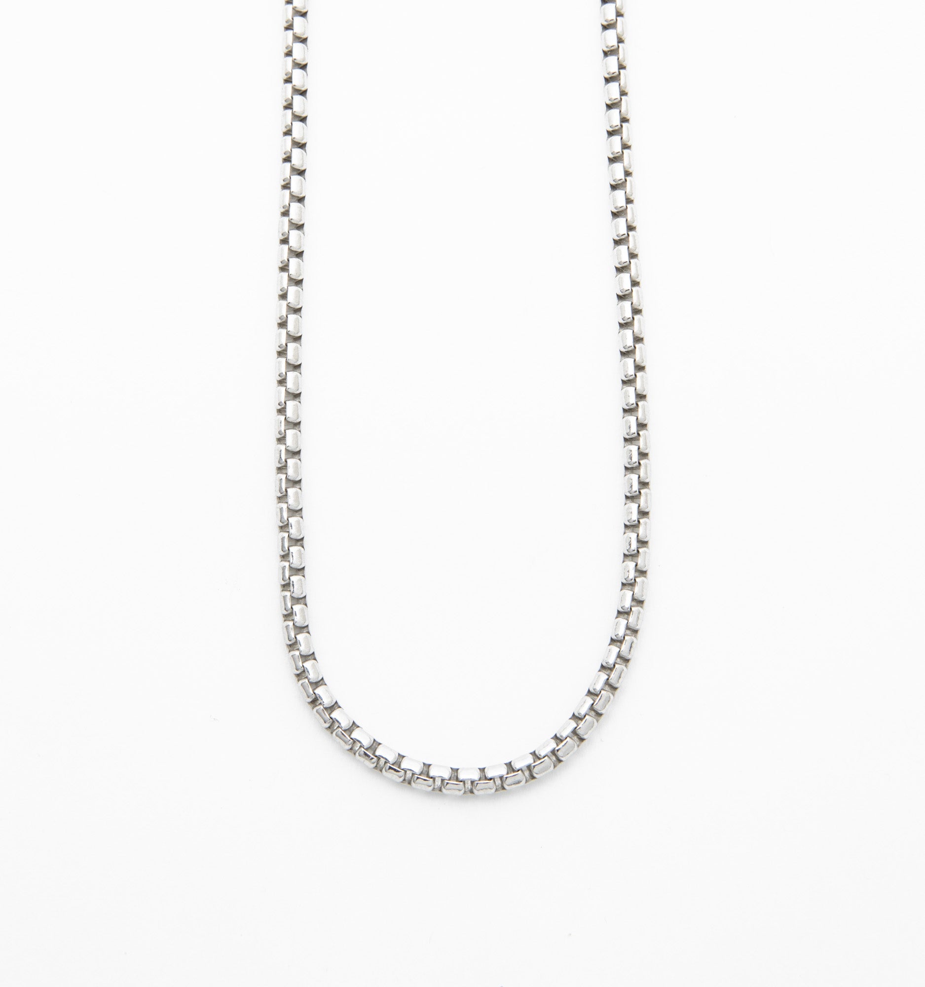Box Chain Necklace in Sterling Silver
