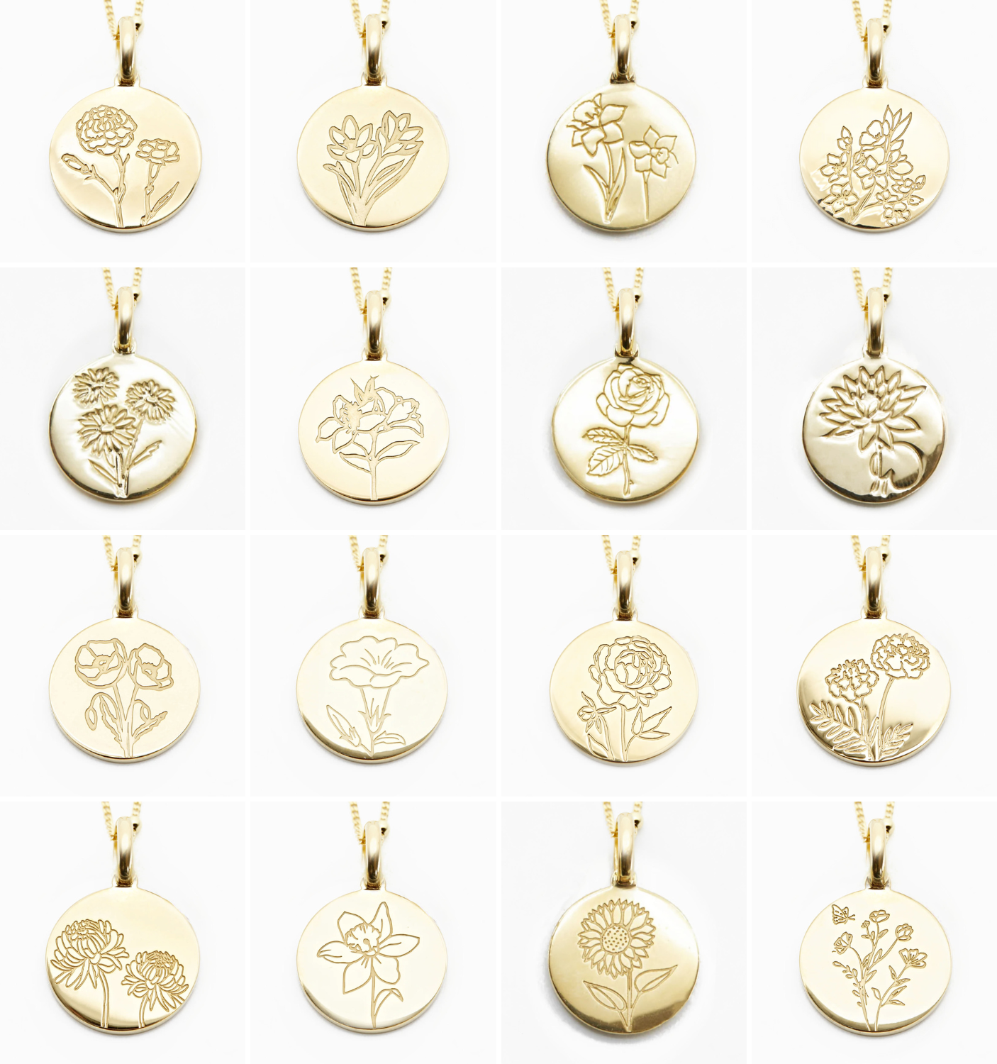 Birth Flower Necklaces