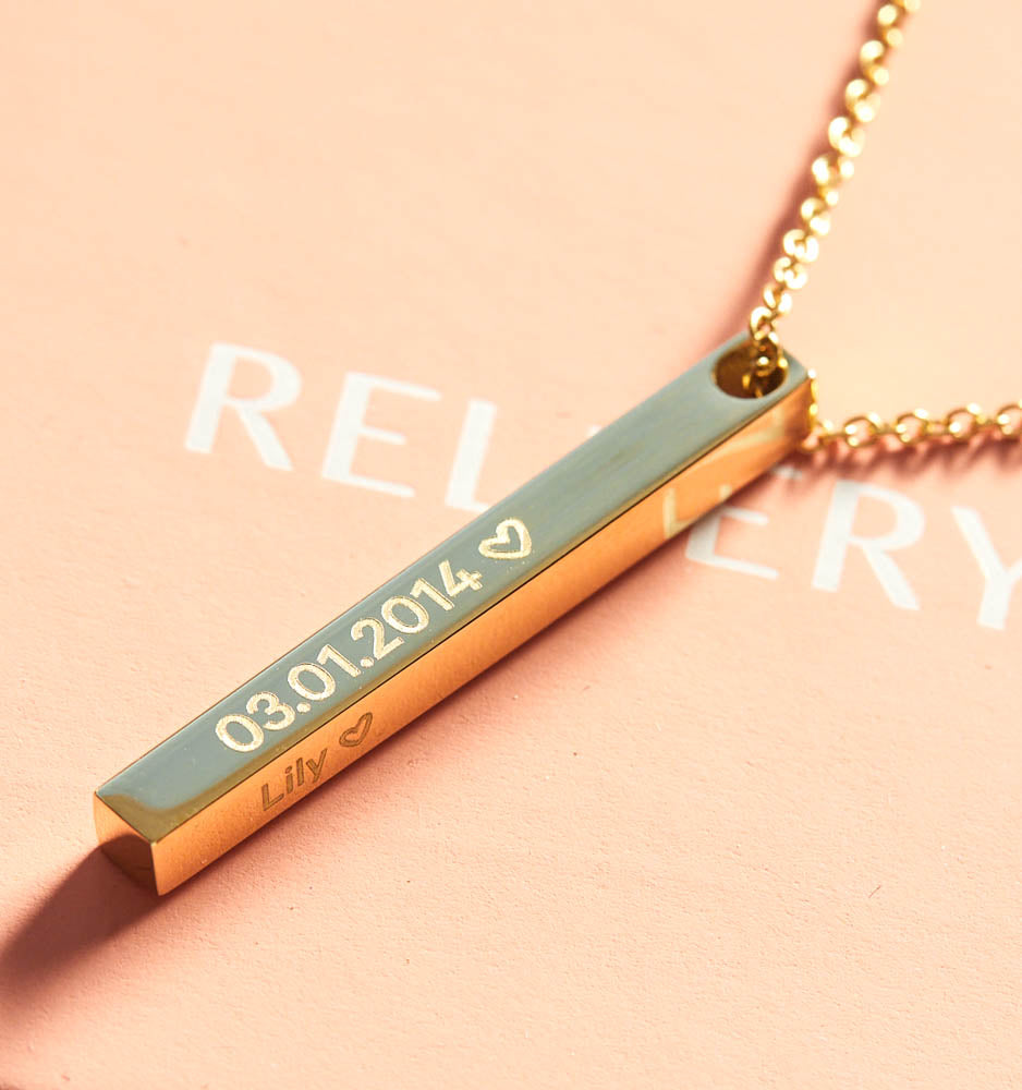 4D Bar Pendant Necklace