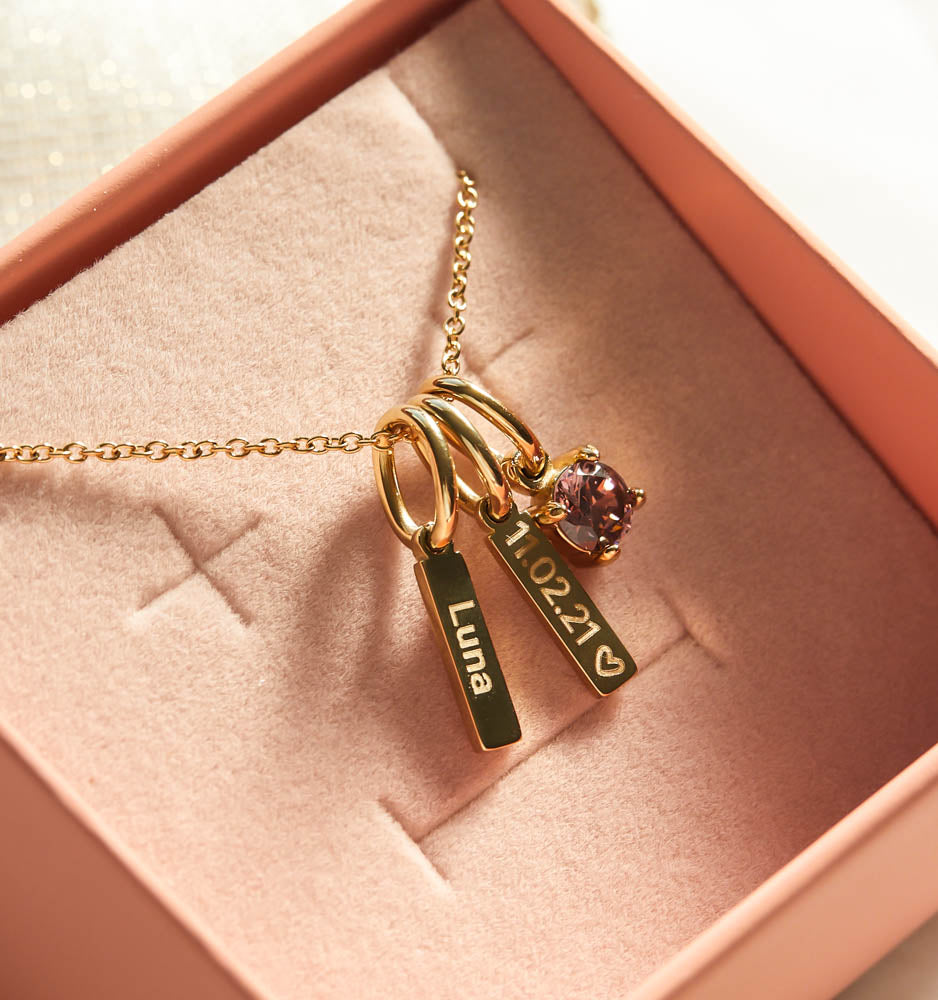 Mini Bar Birthstone Necklace