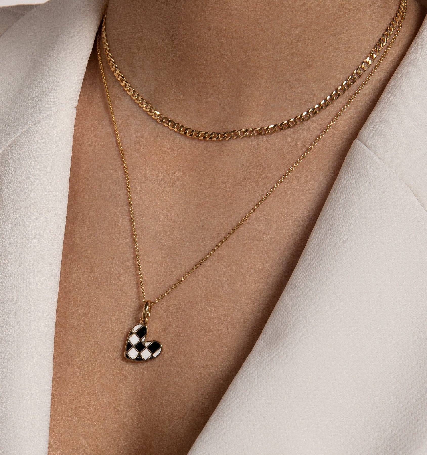 Checker Heart Necklace