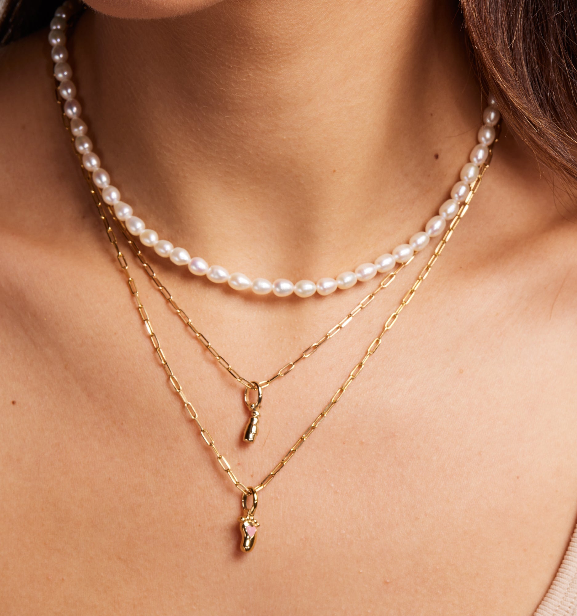 Pink Baby Foot Necklace