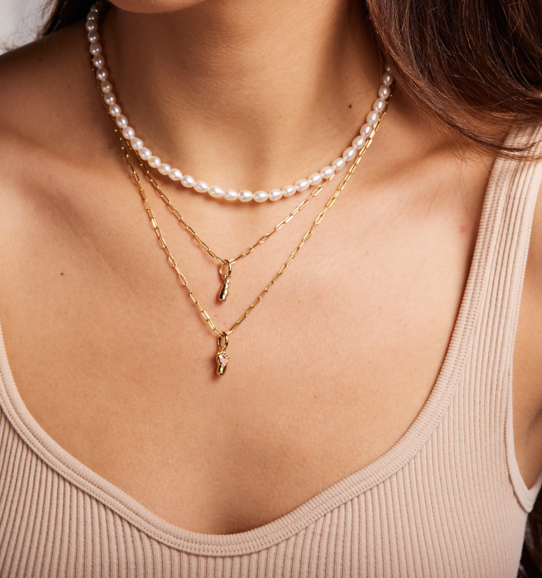 Pink Baby Foot Necklace
