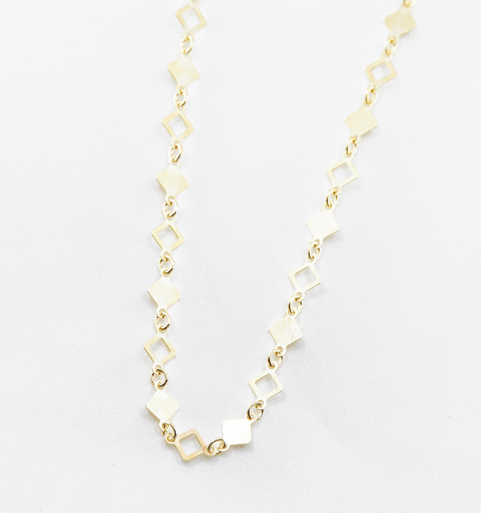 Faceted Square Chain Necklace
