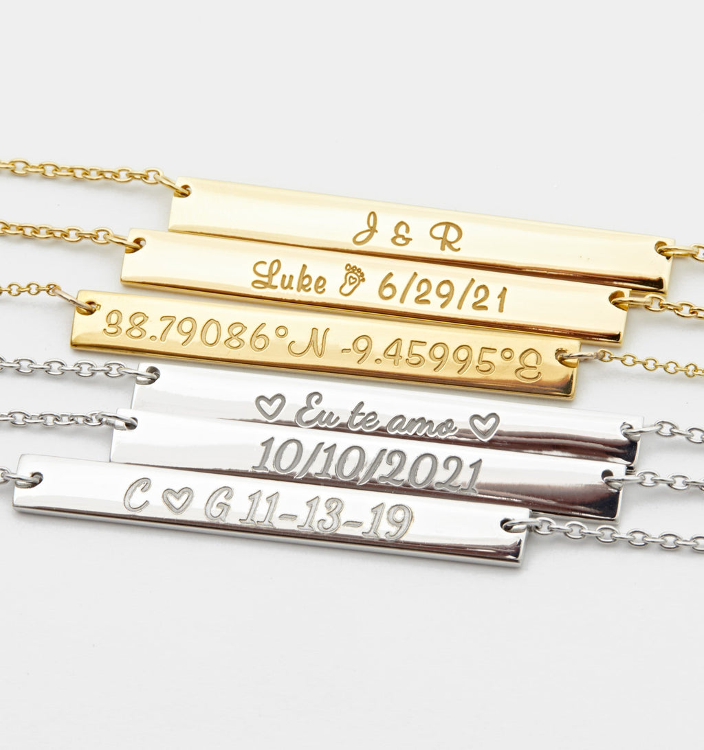 Coordinates Bar Necklace