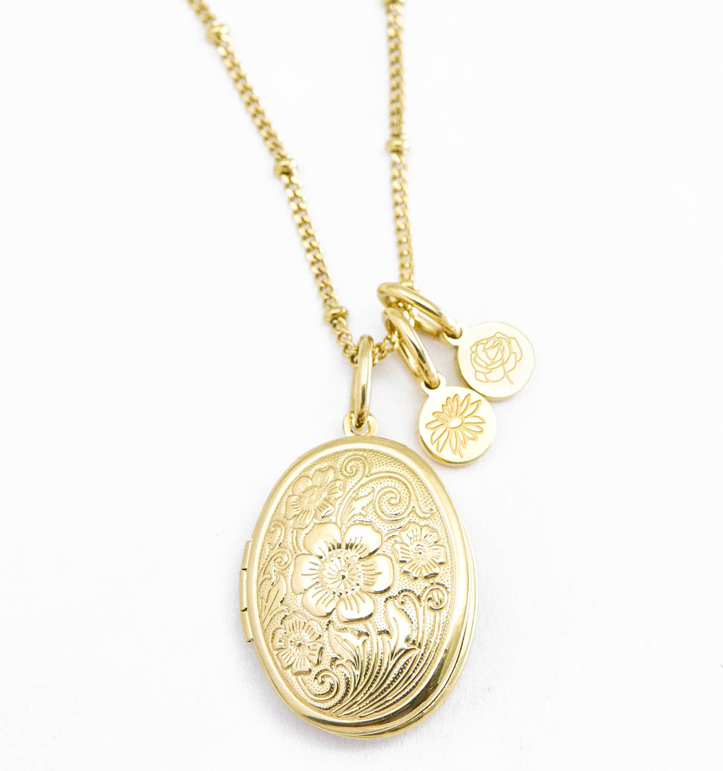 Oval Flower Locket