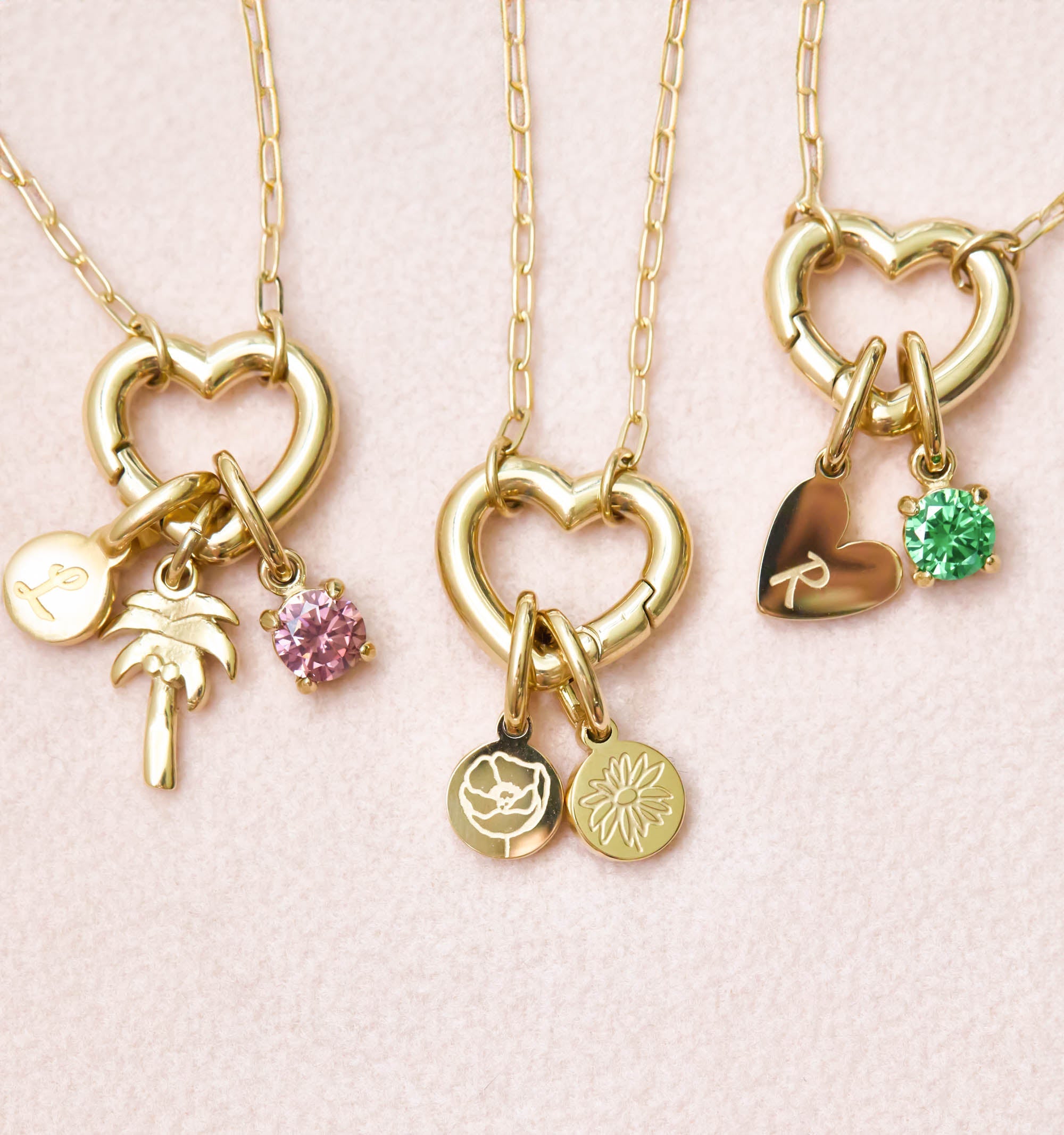 Personalized Heart Charm Chain - Paperclip Chain